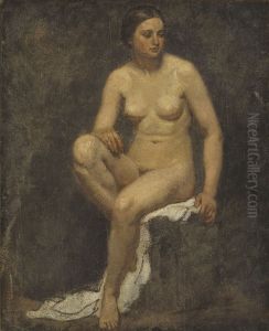 Female Nude in the Studio of Thomas Couture by Lorenz Frolich