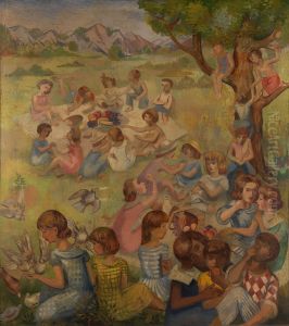 Children at Play and Sport I by Moses Soyer