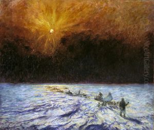 The Eighth of March--Island Ice, Greenland, 1894, Peary and Party near 6 p.m. by unknown
