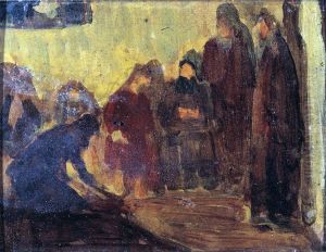 Study, Christ Washing the Feet of the Disciples by Henry Ossawa Tanner