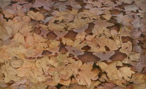 Copperhead Snake on Dead Leaves, study for book Concealing Coloration in the Animal Kingdom by Abbott Handerson Thayer