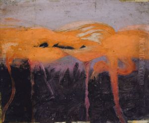 Red Flamingoes, study for book Concealing Coloration in the Animal Kingdom by Abbott Handerson Thayer