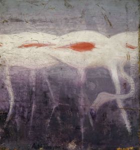 White Flamingoes, study for book Concealing Coloration in the Animal Kingdom by Abbott Handerson Thayer