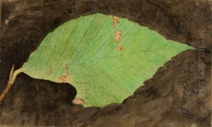 Smaller Spotted Beach Leaf Edge Caterpillar, study for book Concealing Coloration in the Animal Kingdom by Gerald H. Thayer