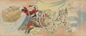 Juan Ponce de Leon (study for Tallahassee mural) by Edward Buk Ulreich