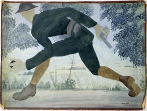 Marine Scout on the Lucy-Torcy Road at Dusk, Chateau Thierry Sector by Claggett Wilson