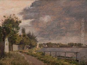 View of Dosseringen near the Suburb Osterbro outside Copenhagen, Cloudy Sky by Christen Kobke