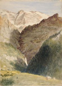 Glacier and Falls by Miner Kilbourne Kellogg