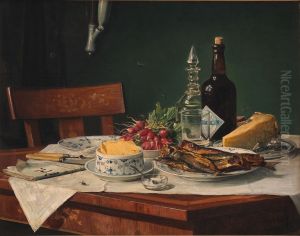 Et frokostbord. by O.A. Hermansen
