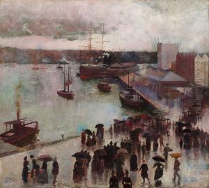 Departure of the Orient - Circular Quay by Charles Conder