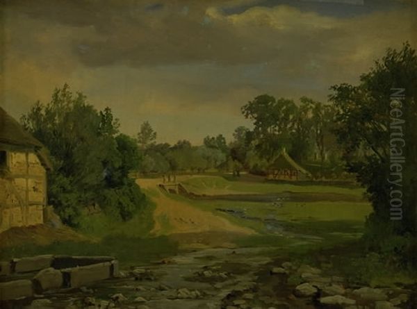 Vej gennem en dansk landsby - view 1