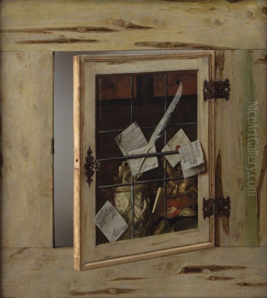 A Cabinet of Curiosities with an Ivory Tankard - view 1