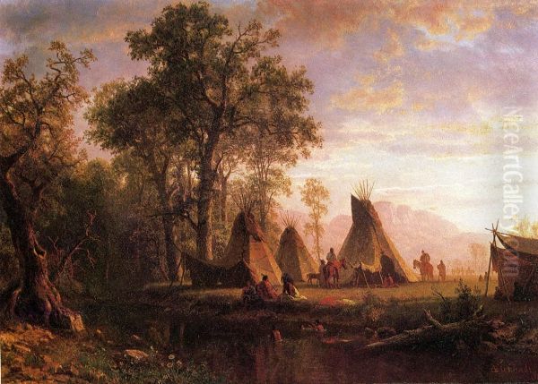 Indian Encampment, Late Afternoon - view 1