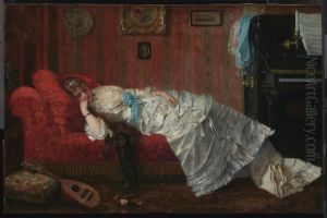 Young Woman Resting in a Music Room by Alfred Stevens