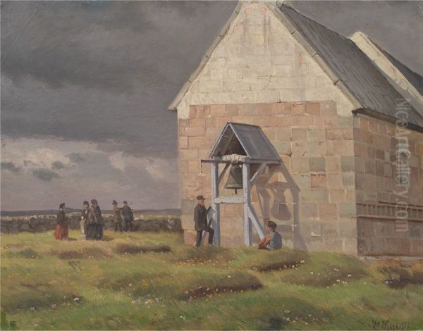 Norre Vium Kirke. Optraekkende uvejr - view 1
