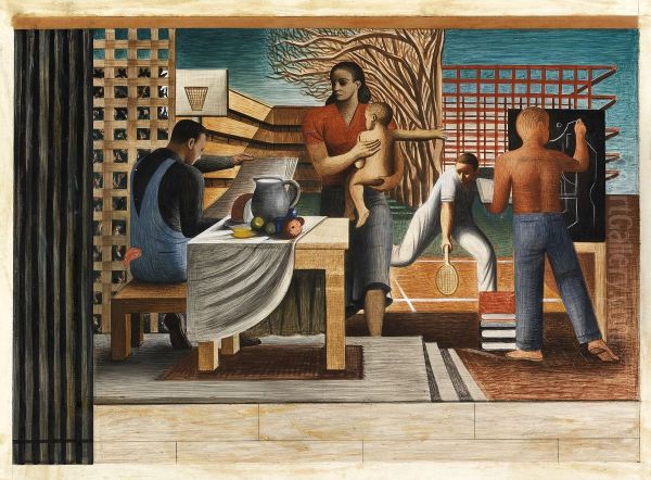 Security of the People (Study for mural, Old Social Security building, Washington, D. C.) - view 1