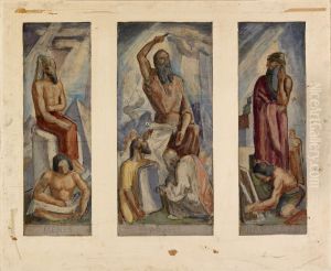 Menes, Moses, Hammurabi (mural study, "The Law Givers," U.S. Department of Justice, Washington, D.C.) Menes, Moses, Hammurabi (mural study, "The Law Givers," U.S. Department of Justice, Washington, D.C.)