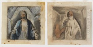 Christ and Socrates (mural study, "The Law Givers," U.S. Department of Justice, Washington, D.C.) by Boardman Robinson