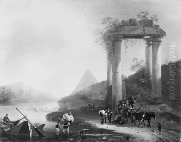 Italian Landscape with Classical Ruins - view 1