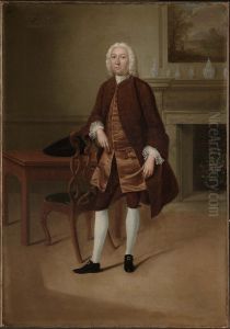 Portrait of a Man Standing Beside a Table by Arthur Devis