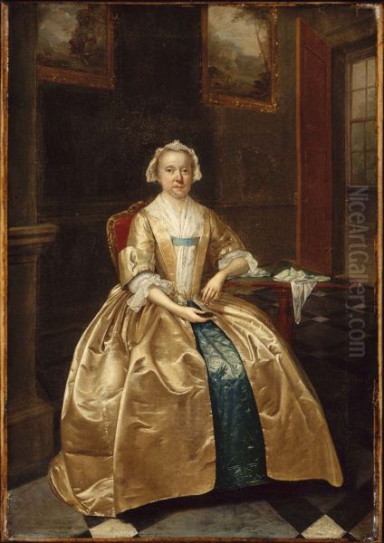 Portrait of a Woman Seated beside a Table - view 1