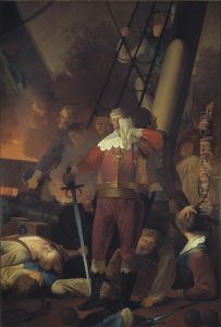 Christian IV pa "Trefoldigheden" i slaget pa Koldberger Heide 1644 by Wilhelm Bendz