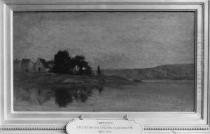 Farm by a River by Charles-Francois Daubigny