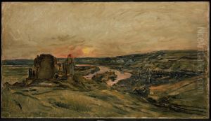 Chateau-Gaillard at Sunset by Charles-Francois Daubigny