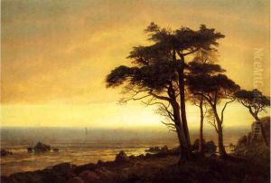 The Sunset at Monterey Bay, the California Coast" by Albert Bierstadt