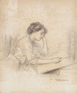 Joven Con Un Libro by Ramon Casas