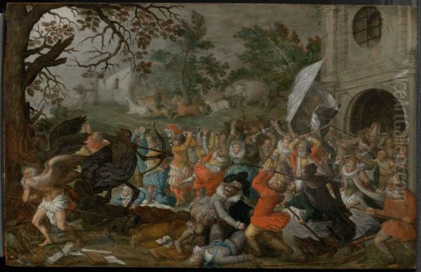 Men and Animals Struggling Against Death & Father Time - view 1