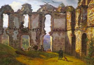 Ruinerne af Brahehus ved Jonkoping i Sverige by Frederik Sodring