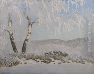 Rimfrost i sol by Gustaf Fjaestad