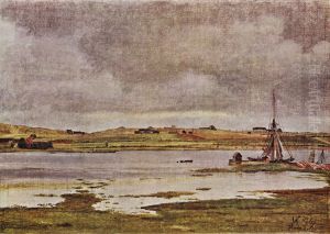 The Fiord at Hadsund, Jutland. Cloudy Weather by Vilhelm Kyhn
