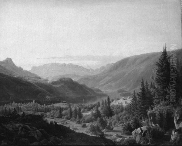 Parti i Valders i Norge. Aften - view 1