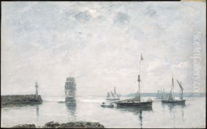 Harbor Entrance by Eugene Louis Boudin
