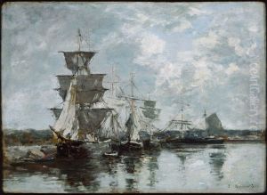 Harbor Scene by Eugene Louis Boudin
