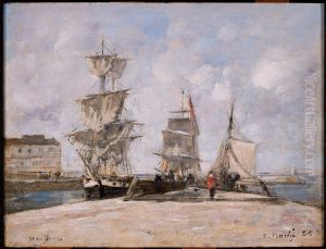 Harbor at Honfleur by Eugene Louis Boudin