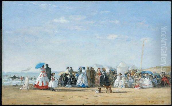 Fashionable Figures on the Beach - view 1