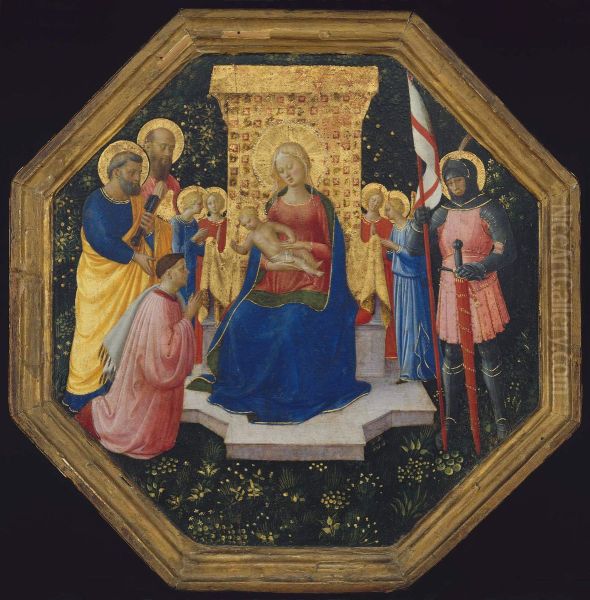 Virgin and Child Enthroned with Saints Peter, Paul and George (?), Four Angels, and a Donor - view 1