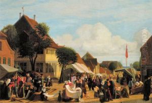 A Market Day in Fredericia (Market on Korsgade) by Hans Jorgen Hammer