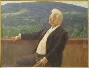 Portraet af Bjornstjerne Bjornson by Erik Werenskiold
