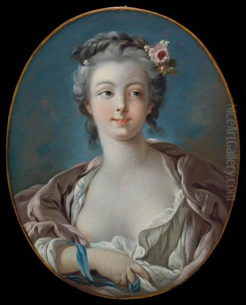 Molodaa zensina s cvetami v volosah, osibocno nazyvautPortret madam Buse - view 1