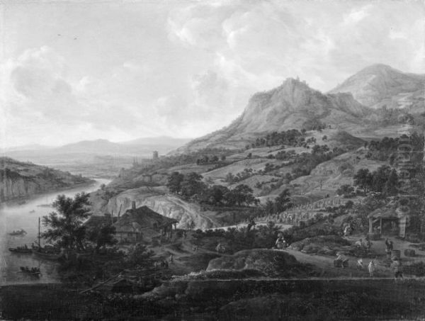 Wine Harvest at the Rhine - view 1