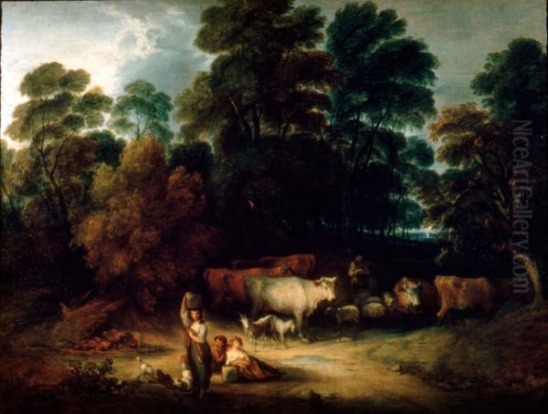 Landscape with Milkmaids and Cattle - view 1