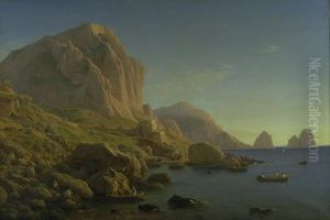 A Rocky Coast, Capri. Soon after Sunrise