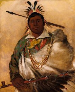 Teh-ke-neh-kee, Black Coat, a Chief by George Catlin