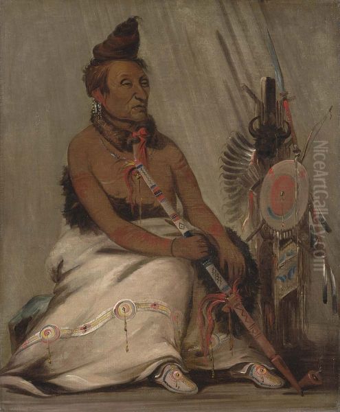Eh-toh'k-pah-she-pee-shah, Black Moccasin, aged Chief - view 1
