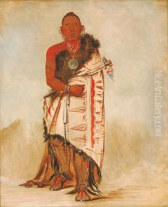 Ki-ho-go-waw-shu-shee, Brave Chief, Chief of the Tribe by George Catlin
