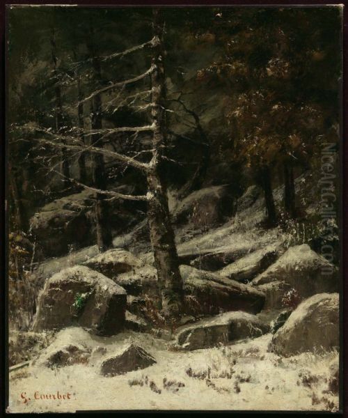 Wooded Hillside in Winter - view 1
